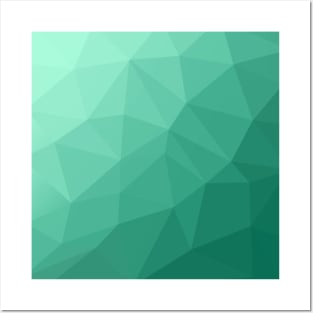 Polygon Geometric Triangles Green Posters and Art